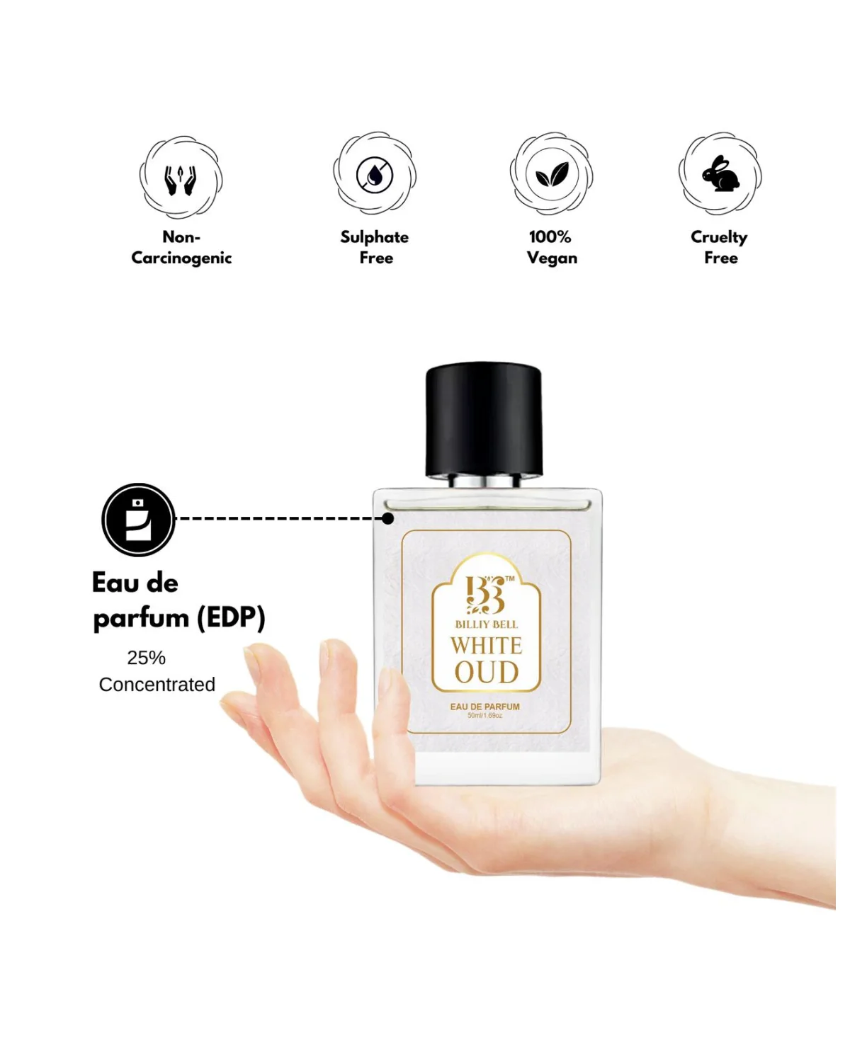 Billiy Bell White Oud Eau De Parfum (EDP) – 50ml | Long-Lasting Spicy & Woodsy Fragrance | Women image 3