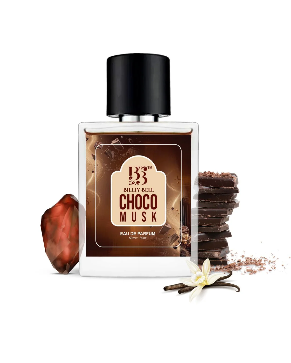 Billiy Bell Choco Musk Eau De Parfum for Men & Women – 50ml / 1.69 fl oz – Long-Lasting Chocolate & Vanilla Fragrance