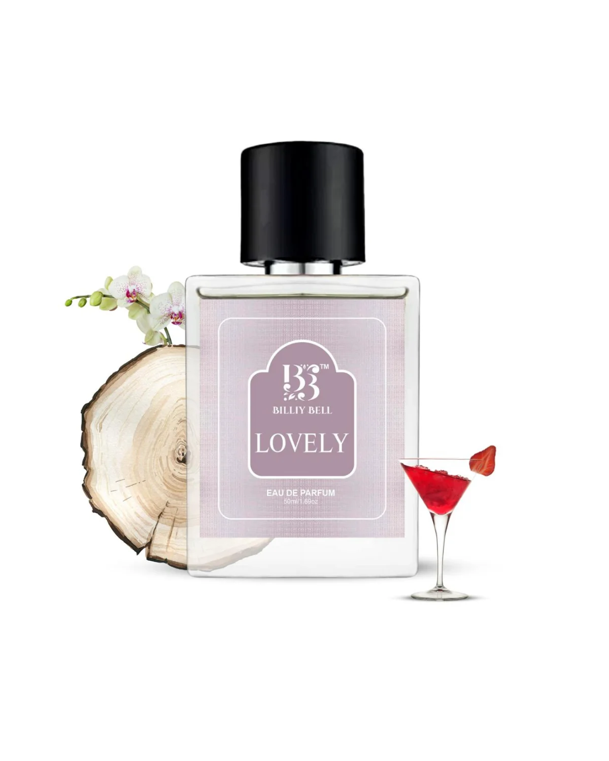 Billiy Bell Lovely Eau De Parfum for Women – 50ml / 1.69 fl oz – Long-Lasting Floral & Woody Fragrance