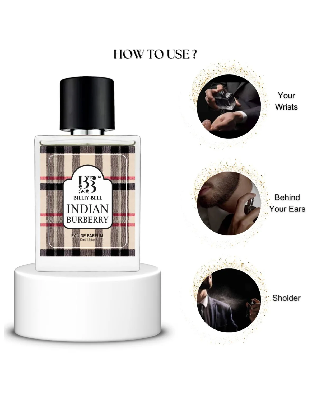 Billiy Bell Indian Burberry Eau De Parfum for Men – 50ml / 1.69 fl oz – Long-Lasting Citrus, Amber & Vanilla Fragrance image 2