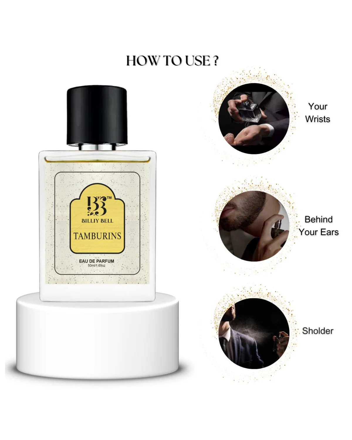 Billiy Bell Tamburins Eau De Parfum for Men – 50ml / 1.69 fl oz – Long-Lasting Woody, Coffee & Vanilla Fragrance image 2