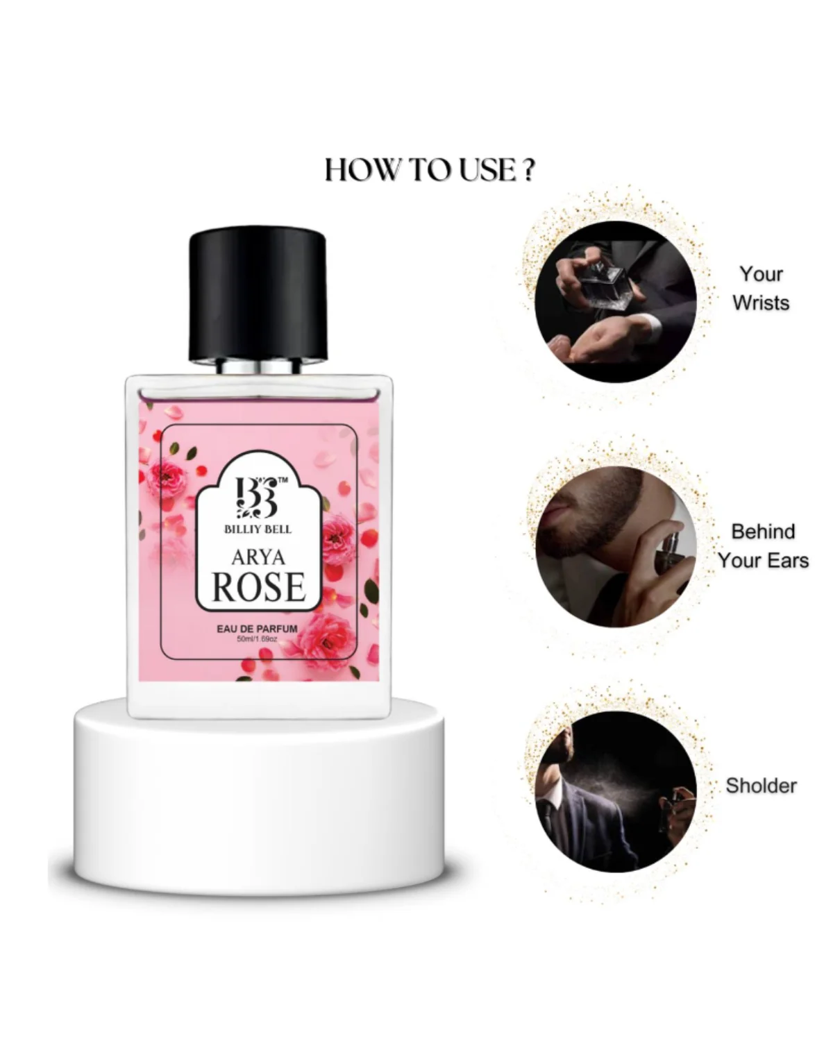 Billiy Bell Arya Rose Eau De Parfum for Women & Men – 50ml / 1.69 fl oz – Romantic Floral Rose, Sweet Raspberry & Vanilla Fragrance image 2